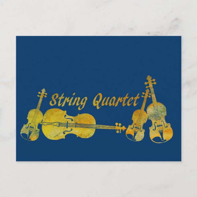 String Quartet in Gold Postcard (Front)