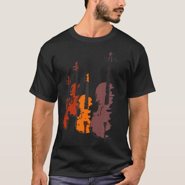 String Quartet TViolins Viola and Cello T-Shirt (Front)