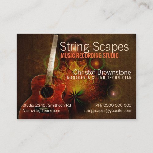 String Scapes Guitar 2011 Calendar Biz Cards