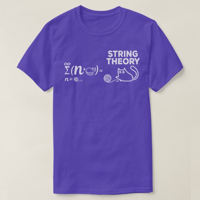 String Theory Equation Cat Lover Physics Enthusias T-Shirt (Design Front)