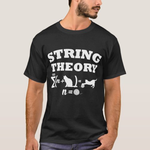 String Theory Funny Science physicist Cat lover T_Shirt
