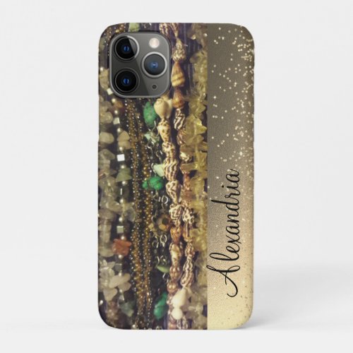  Stringed Beads Crystals  Shells Personalized      iPhone 11 Pro Case