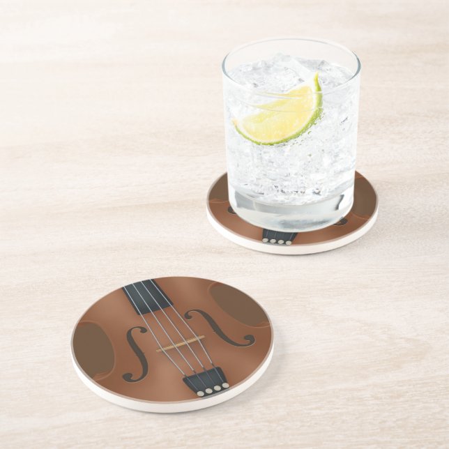 Stringed Instrument Cello Violin Viola Detail Coaster (Side)