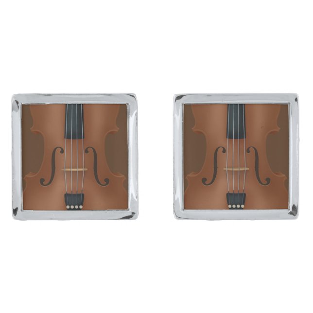 Stringed Instrument Cello Violin Viola Detail Cufflinks (Front)