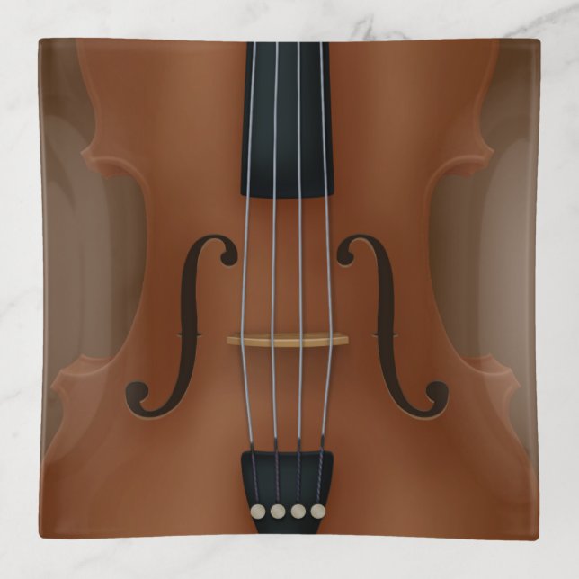 Stringed Instrument Cello Violin Viola Detail Trinket Tray (Front)
