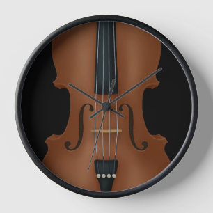 Stringed Instrument Detail Cello Violin Viola Clock