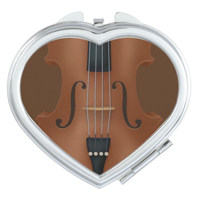 Stringed Musical Instrument Cello Violin Viola Compact Mirror (Front)