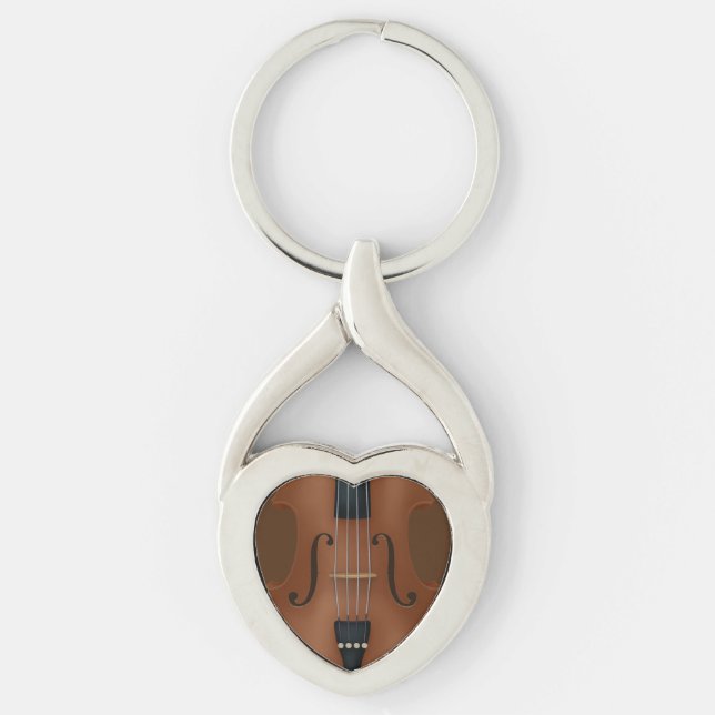 Stringed Musical Instrument Cello Violin Viola Keychain (Front)