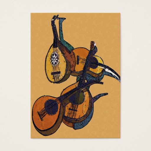 Customizable Stringed Musical Instruments Business Card Templates