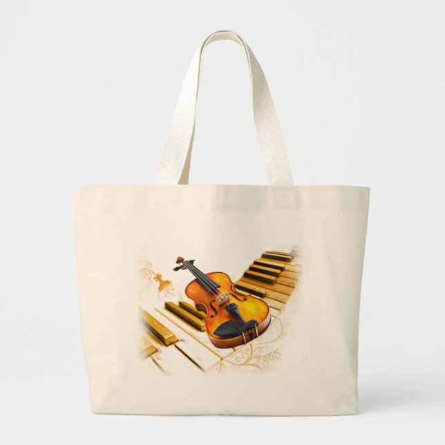 Strings and Keys_ Large Tote Bag (Front)