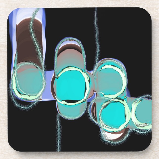 Strings of connection beverage coaster (Front)