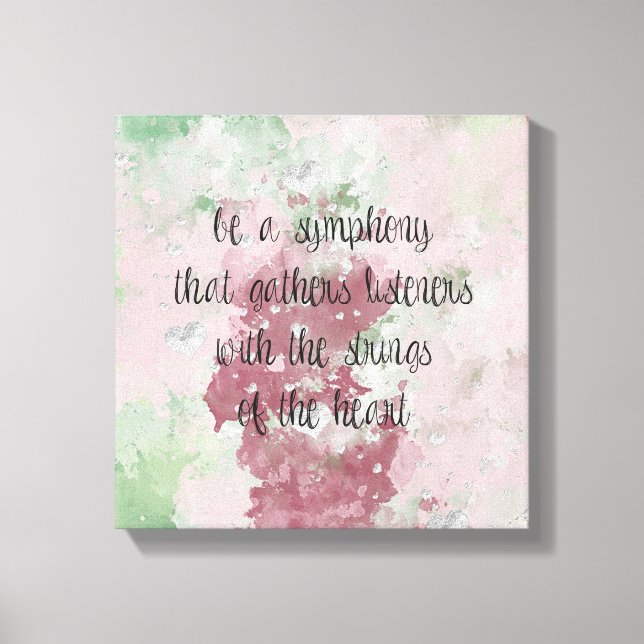 Strings of the Heart Watercolor Canvas Print (Front)