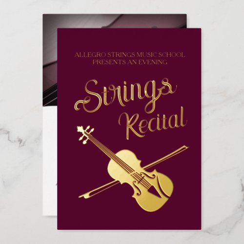 Strings recital violin classical school of music  foil invitation
