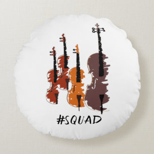 Strings Squad Music Instruments Round Pillow