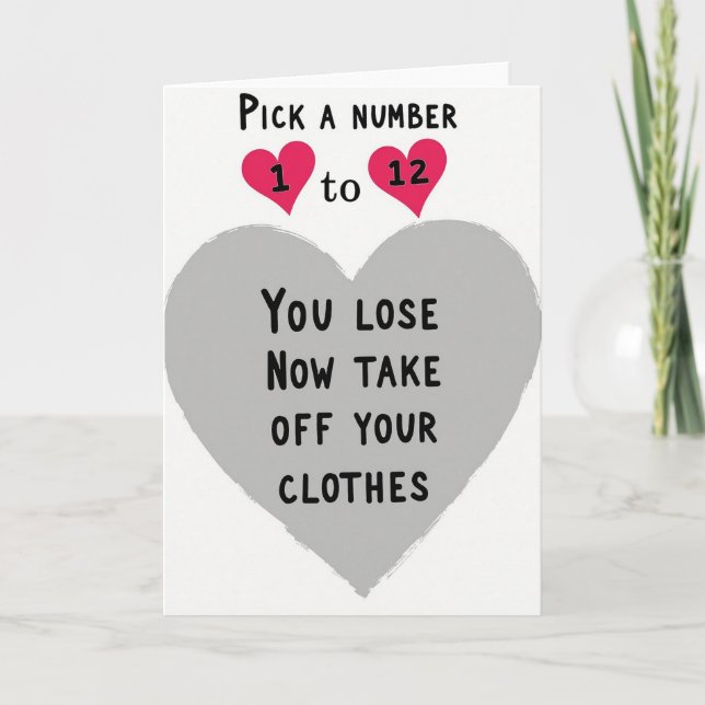 Strip Game Pick A Number Card (Front)