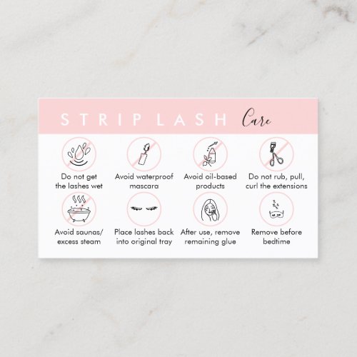 Strip Lash Aftercare Business Card