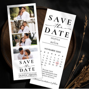 Strip Photo Booth Save The Date Wedding Calendar Bookmarks
