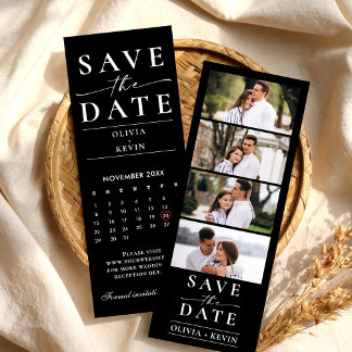 Strip Photo Booth Save The Date Wedding Calendar  Bookmarks