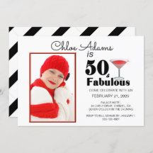 Stripe 50 & Fabulous 50th Birthday Personalized In