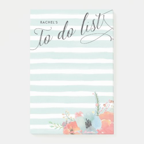 Stripe and Bloom Personalized To_Do List Post_it Notes