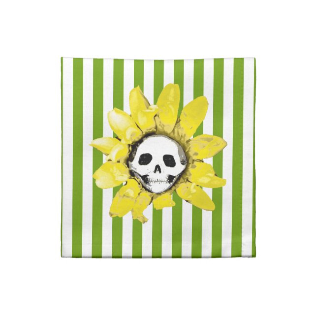 STRIPE ANY COLOR! Skull Sunflower Napkin (Quarter Fold)