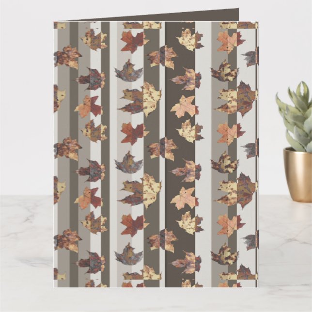 Stripe Autumn Color Leaves Card (Small Plant)