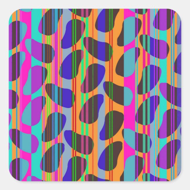 Stripe Beans Square Sticker (Front)