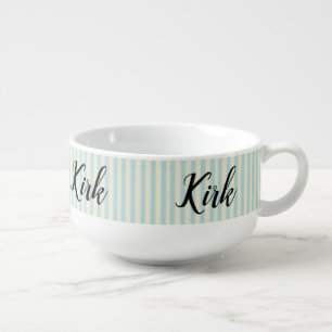Stripe Beige White Soup Mug
