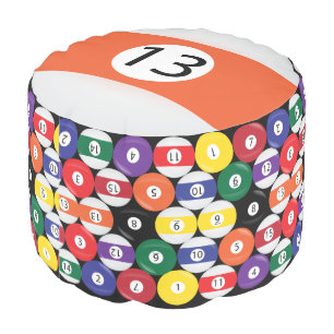 Stripe Billiards Balls #13 Collect all 15 Pouf