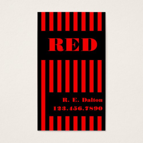 Stripe Black &amp; Red Business Cards