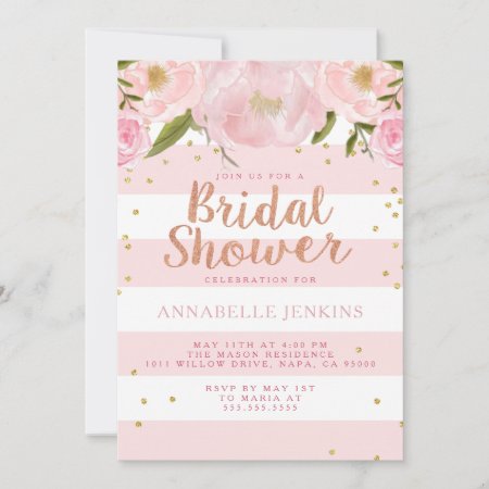 Stripe Bridal Shower Party Invitation