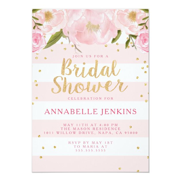 Stripe Bridal Shower Party Invitation