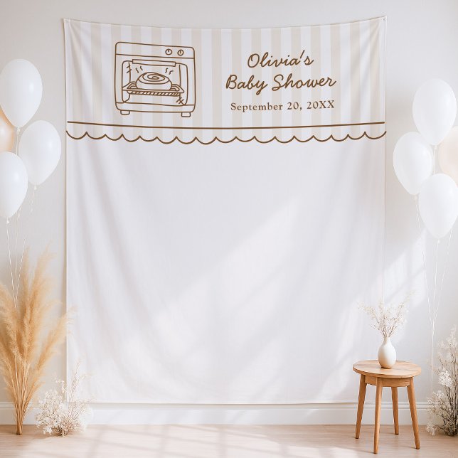 Stripe Bun in the Oven Baby Shower Backdrop (Creator Uploaded)