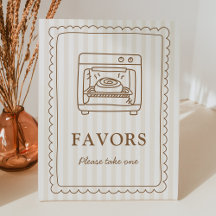 Stripe Bun in the Oven Favors Sign