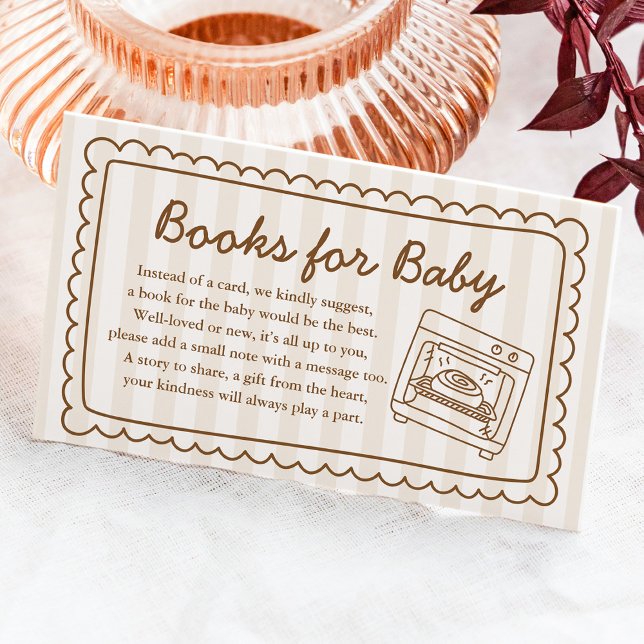 Stripe Bun in the Oven Shower Books for Baby Card (Creator Uploaded)