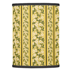 Stripe Dainty Flowers Lemon Yellow Background Lamp Shade
