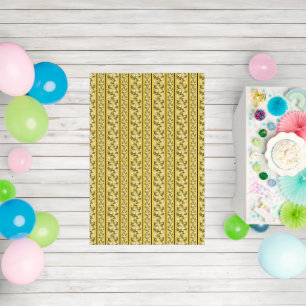 Stripe Dainty Flowers Lemon Yellow Background Rug