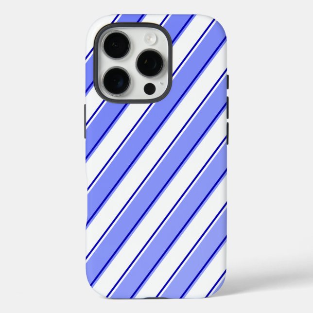Stripe Design in Blue and White Case-Mate iPhone Case (Back)
