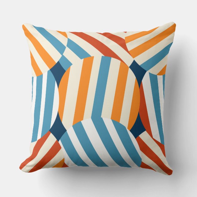 Stripe Dot Throw Pillow (Front)