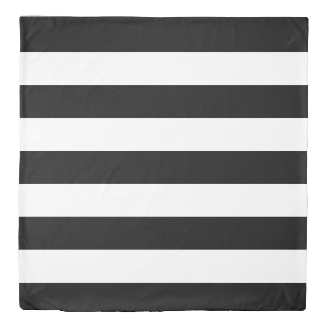 Stripe Duvet Cover - Black and White (Front)