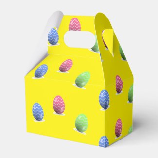 Stripe Easter eggs on yellow