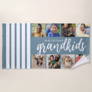 Stripe grandparents day beach towel