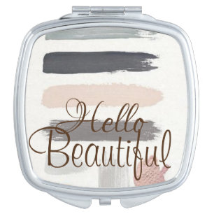 Stripe Hello Beautiful Compact Mirror