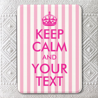 Stripe Hot Pink Keep Calm and Edit Text Kindle Cover