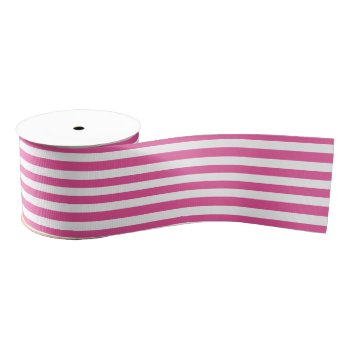 Stripe Lengthwise Wide Ribbon Hot Pink White by shotwellphoto at Zazzle