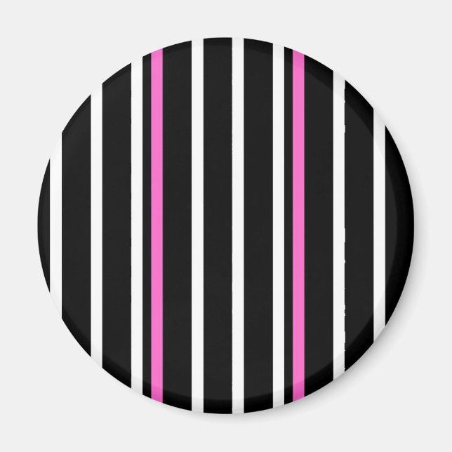 Stripe magnet - black/pink (Front)