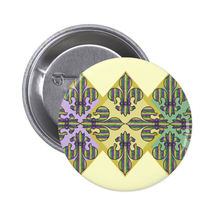 Stripe Mardi Gras Fleur de lis Pin