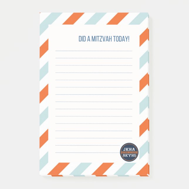 Stripe Mitzvah Post-it Notes (Front)