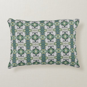 Stripe Muslim Lady Cream Green Pattern   Accent Pillow