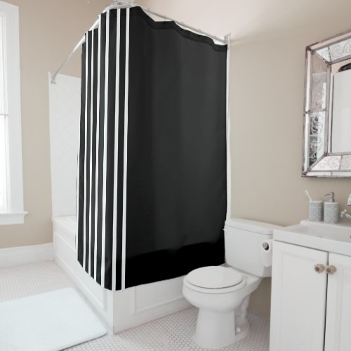 Stripe Pattern Black White Theme Decor Stylish Shower Curtain